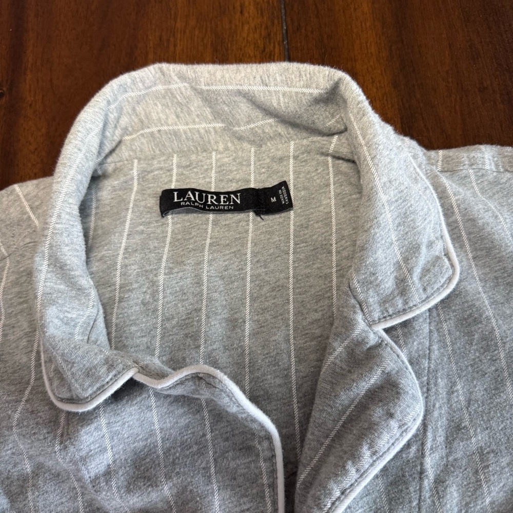 Lauren Ralph‎ Lauren Black Label Women’s Knit Capri Pajama Set Size Medium Gryst - Picture 10 of 11